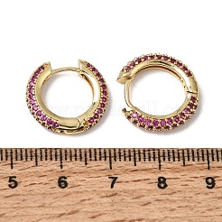 Créoles en laiton avec zircone cubique de micro pave&nbsp;KK-CBA8324-24G-02