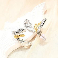 Двухцветные серьги-гвоздики из нержавеющей стали 304 для женщин&nbsp;EJEW-R023-01GP-04