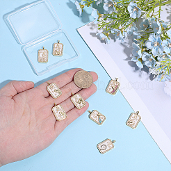 9 colgante de latón con micro pavé de circonitas cúbicas en 9 estilos diferentes y esmalte&nbsp;KK-DR0001-64