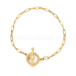 Браслеты из нержавеющей стали 304 с плоскими круглыми звеньями&nbsp;BJEW-R027-06G-02