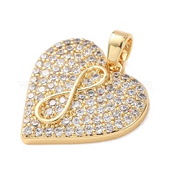 Pendenti in zirconi cubici trasparenti in micro pavè di ottone&nbsp;KK-C264-17B-G