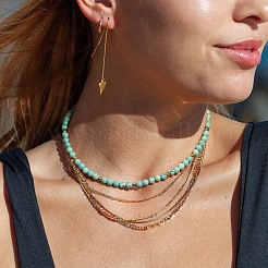 Boho-Halsketten mit 5 mm großen&nbsp;MF9684-1