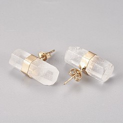 Натуральный кварцевый кристалл серьги EJEW-I212-F-02G