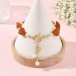 Bracciali con ciondoli a stella in ottone con micro pavé di zirconi cubici trasparenti&nbsp;BJEW-JB14290