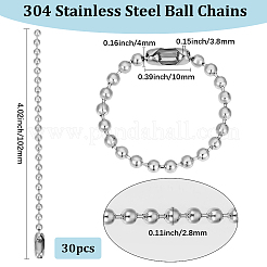 30 шт. шариковые цепи из нержавеющей стали 304&nbsp;STAS-BBC0006-70