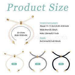 3 шт. 3 цвета круглый нейлоновый витой шнур слайдер браслет изготовление&nbsp;MAK-TA0001-32