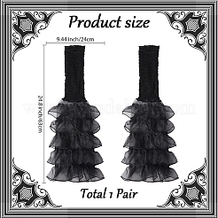 Рукава из полиэстера с оборками и многослойной пэчворк-стеганой отделкой&nbsp;AJEW-WH20042-75A