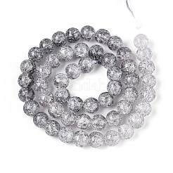 Окрашенного распылением треск стеклянные бусы нити DGLA-C002-8mm-02