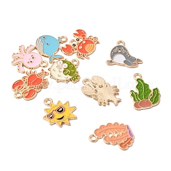 10 шт. эмалированные подвески из морского сплава&nbsp;ENAM-F157-01