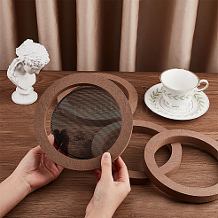 МДФ деревянное прокладочное кольцо для автомобильного динамика&nbsp;AJEW-WH0304-15