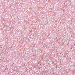 MIYUKIラウンドロカイユビーズ  日本製シードビーズ  （rr285)淡いピンクの裏地付きクリスタルab  11/0  2x1.3mm  穴：0.8mm  約1100PCS /ボトル  10 G /ボトル&nbsp;SEED-JP0008-RR0285