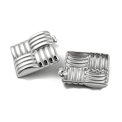 変色しない304ステンレススチールスタッドピアス  菱形  ステンレス鋼色  40.5x30mm&nbsp;LS-EJEW-M233-12P