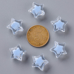 透明なアクリルビーズ  二層ビーズ  多面カット  スター  コーンフラワーブルー  14x15x8.5mm  穴：2mm  約518個/500g&nbsp;TACR-S152-02A-SS2113