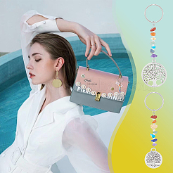 Porte-clés arbre de vie en alliage de style tibétain&nbsp;KEYC-UN0001-21