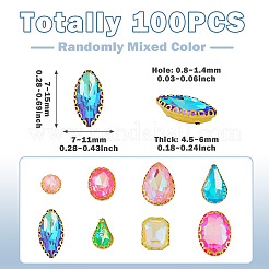 100 strass à coudre en verre&nbsp;GLAA-TA0004-47