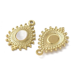 Подвески в форме капли из нержавеющей стали 304 с покрытием из натуральной раковины пауа/белой раковины&nbsp;STAS-U037-09G-01