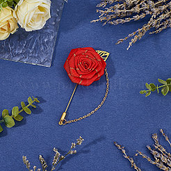 Броши из цветочной полиэфирной ленты JEWB-WH20006-02A