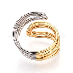 Латунные байпасные открытые манжеты для женщин RJEW-B062-06GP