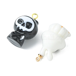 Pendenti in resina opaca di halloween 6 pz 6 stili&nbsp;RESI-FS0001-34