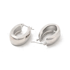 Boucles d'oreilles créoles épaisses ovales en laiton pour femmes&nbsp;EJEW-E273-04P
