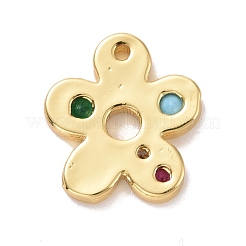 Pendentifs en zircone cubique micro-pavés en laiton écologiques&nbsp;KK-D079-10G