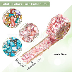 3 шт. двухцветная лента со стразами для горячей фиксации DIY-PH0021-28