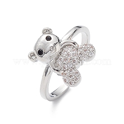 Кольцо-манжета с кубическим цирконием медведя RJEW-M146-03F