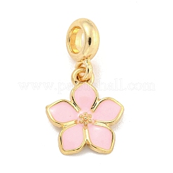 Gestell-Plattierungslegierung Emaille Blume europäische baumelnde Charms&nbsp;FIND-B034-55G