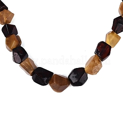 Collane di perline di ambra naturale a scalare con chiusure in ottone&nbsp;NJEW-N064-05