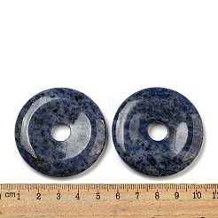 天然石ソーダライトペンダント  ドーナツのチャーム  47x7mm  穴：10mm&nbsp;G-G132-02B-07