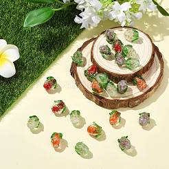 30 шт. 5-х цветные стеклянные бусины ручной работы из золотой фольги в технике лэмпворк&nbsp;FOIL-CJ0001-14