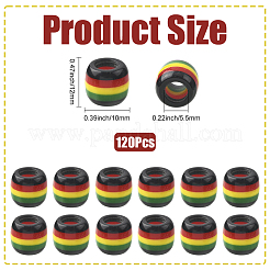 120шт непрозрачные полосатые полимерные европейские бусины&nbsp;RESI-SP0001-56