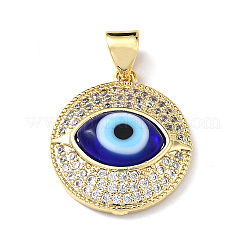 Pendentifs en zircone cubique transparente en laiton plaqué or véritable 18k&nbsp;ZIRC-L102-12G