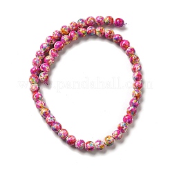 Нити из синтетических бирюзовых бусин G-E594-24F