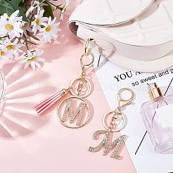 Наборы брелков из сплава со стразами в стиле 2шт. KEYC-WR0001-01M