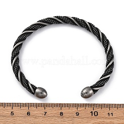 Браслеты-манжеты из хирургической нержавеющей стали 316 в форме витой веревки&nbsp;BJEW-P319-04B