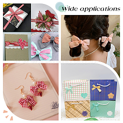 200 шт. 10-х цветные полиэстеровые ленты с узором «тартан» с бантами&nbsp;DIY-PH0013-86