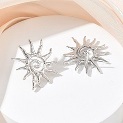 Orecchini a perno in ottone a forma di sole per donna&nbsp;EJEW-A167-08P