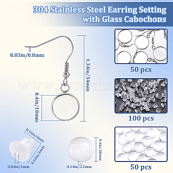 Набор для самостоятельного изготовления подвесных сережек-куполов из нержавеющей стали 304 DIY-SP0001-08A-P