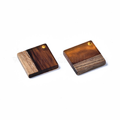 Pendentifs en résine transparente et bois de noyer&nbsp;RESI-T035-31C