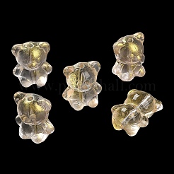 透明ガラスビーズ  クマ  レモンシフォン  14x12x9mm  穴：1.2mm&nbsp;LAMP-C005-01J