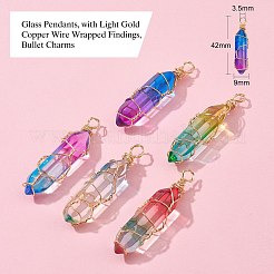 10шт 5 цвета стеклянные подвески&nbsp;FIND-CJ0001-64