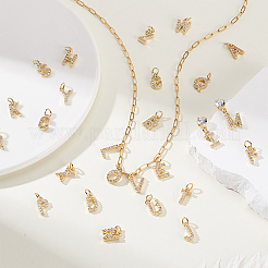 1 комплект латунных подвесок с микропаве из прозрачного кубического циркония KK-PH0013-42G