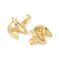 Латунные подвески с микропейвом темно-розового цвета с кубическим цирконием&nbsp;KK-G549-07G