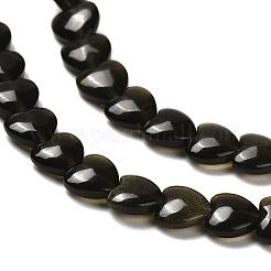 Естественный золотистый отлив обсидиан бисер пряди G-P575-C04-6mm