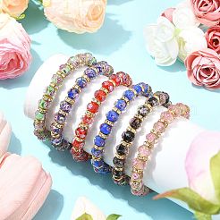 Граненые рондели ручной работы с внутренним цветком&nbsp;BJEW-SW001579-04