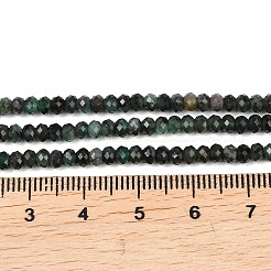 Натуральные изумрудные бисерные пряди&nbsp;G-B175-A20-2x3mm