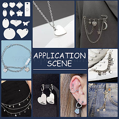 72 шт. 12 стиля 304 и 201 нержавеющая сталь штампованные пустые бирки подвески STAS-PH0005-58