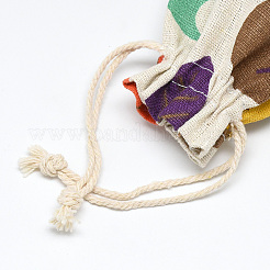 Набивные поликоттон (полиэстер хлопок) упаковочные пакеты мешки на шнурке ABAG-T004-10x14-19