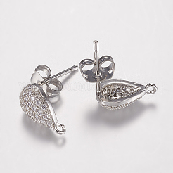 Латунные серьги-гвоздики из циркония X-ZIRC-G122-55P-RS